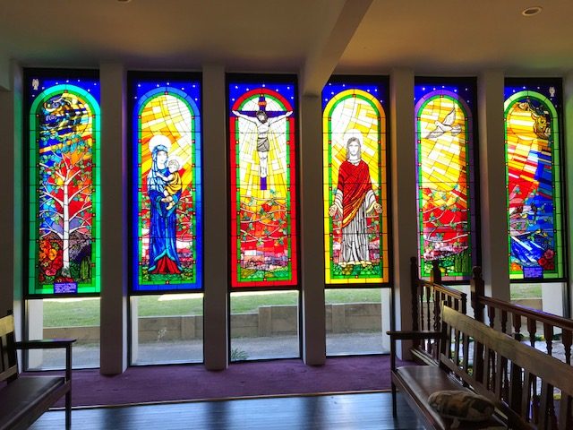 Stained glass Creation windows Sydney Tongan church
