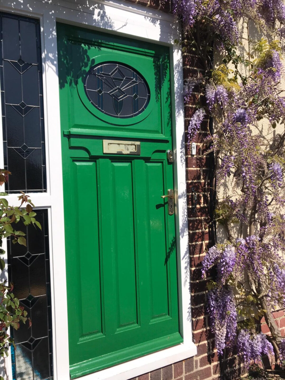 Art Deco stained glass/ leadlight front door set Clevedon UK