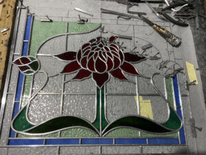 Waratah Stained Glass door Epping