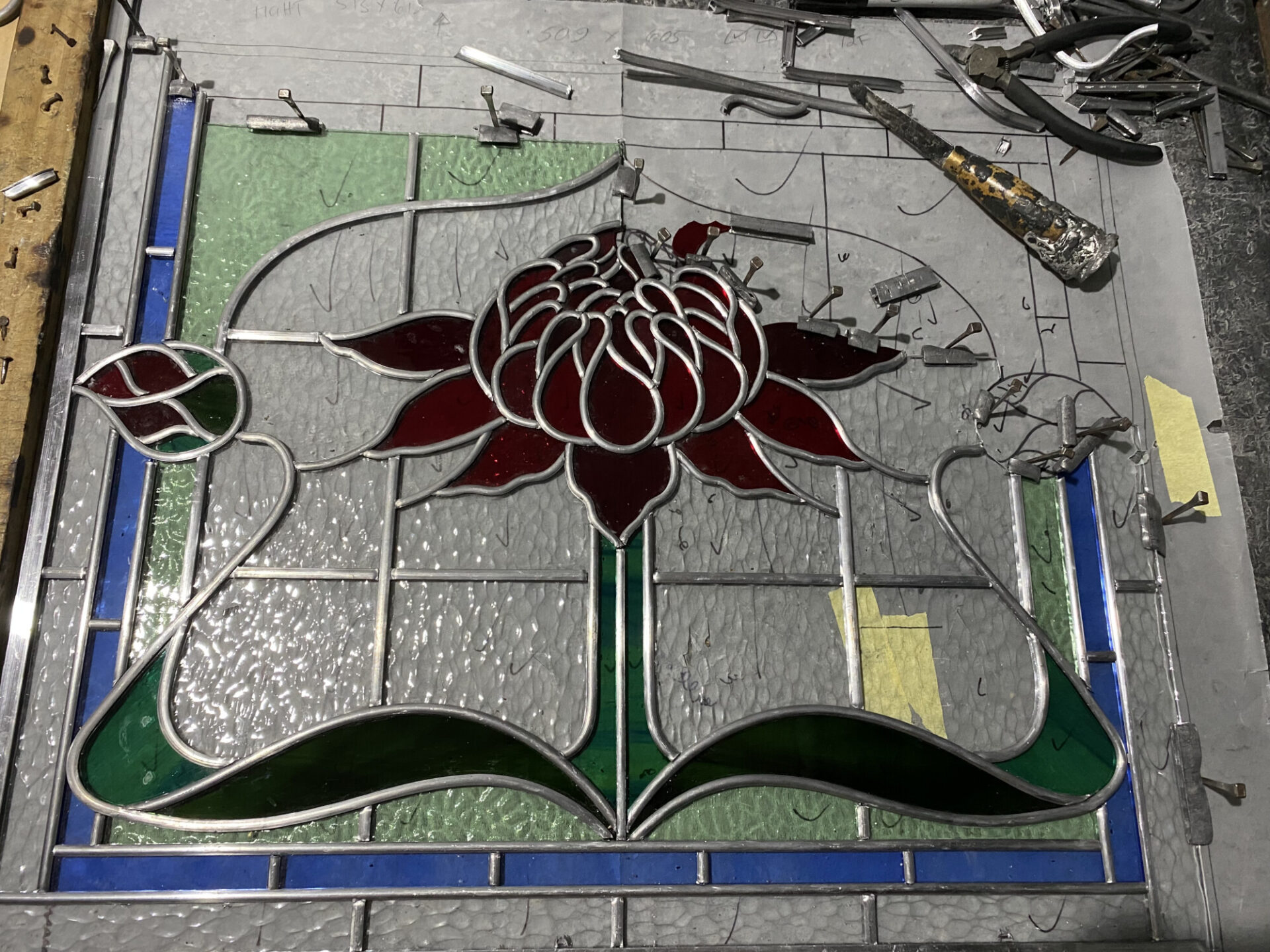 Waratah Stained Glass door Epping